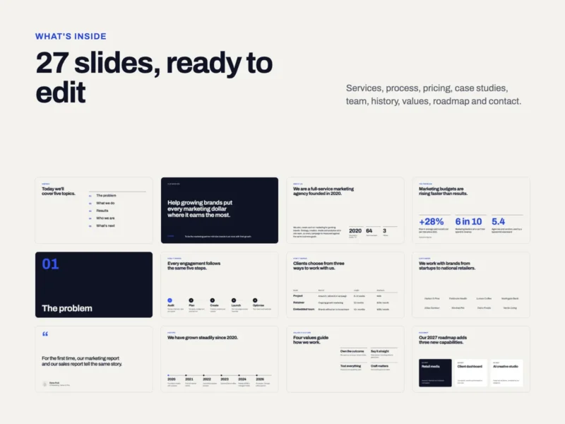Company Introduction Presentation Template – 27 Editable Slides, 16 Themes (PowerPoint)