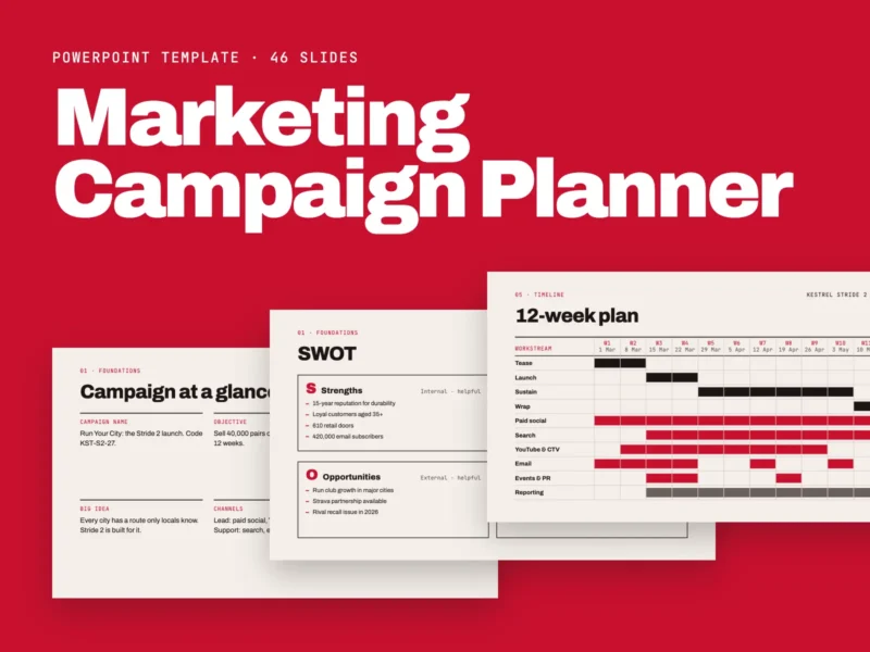 Marketing Campaign Planner – 46-Slide Editable PowerPoint