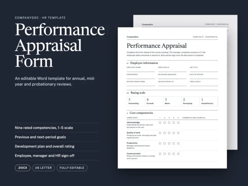 Performance Appraisal Form